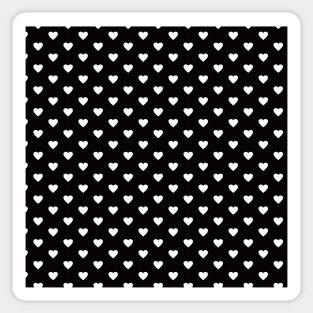 Jet Black and White Heart Pattern Sticker